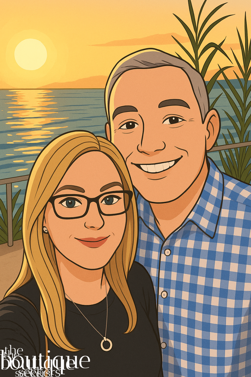 Cartoon image of David & Debi Heath French